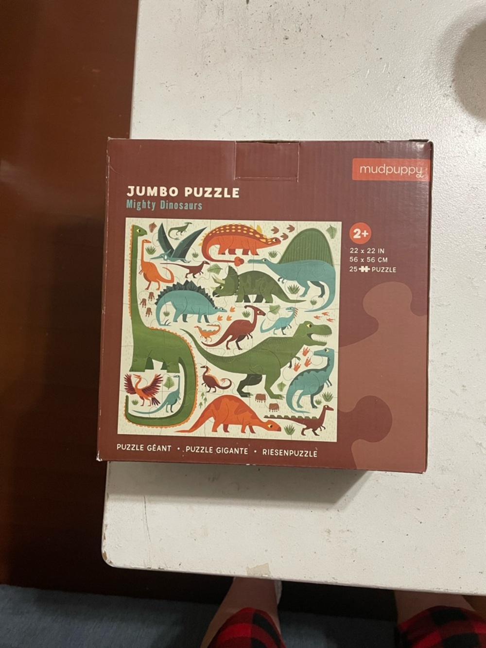 Mudpuppy Jumbo Puzzle - Mighty Dinosaurs (Green, Teal, Orange)